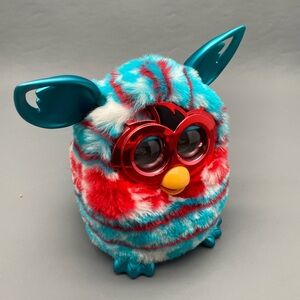 2012 Furby Boom Festive Holiday Sweater Red White Blue Interactive Toy Working!